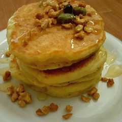 รูปของ 豆腐でカロリーオフ！ふわもちパンケーキ