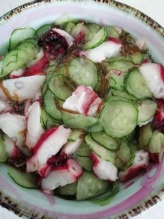 簡単もずく酢とタコの和え物-レシピのメイン写真