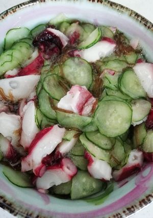 簡単もずく酢とタコの和え物-レシピのメイン写真