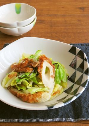 簡単和総菜☆キャベツとちくわの塩昆布和え-レシピのメイン写真