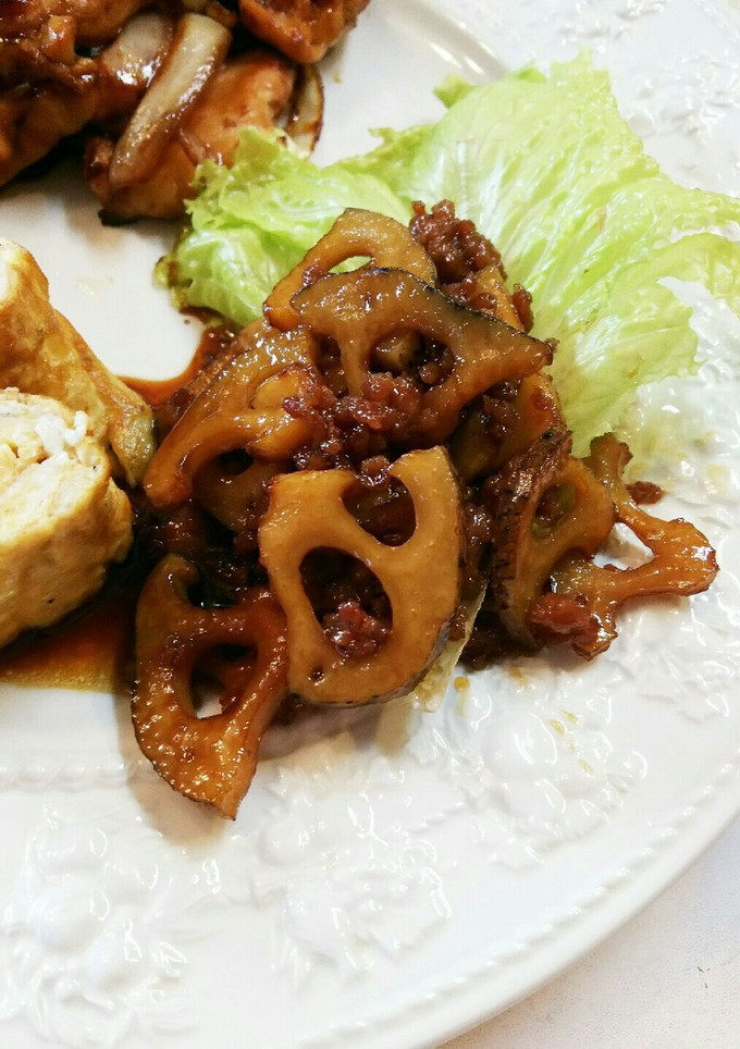 お弁当用 れんこんと豚挽肉の甘辛きんぴら-レシピのメイン写真