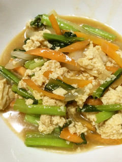 麻婆の素で冷凍豆腐と野菜の炒め物-レシピのメイン写真