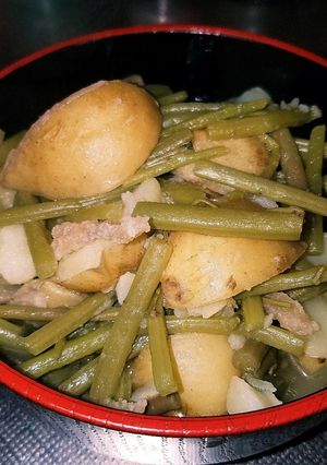 山菜ミズ(水菜)と塩くじらの煮物-レシピのメイン写真