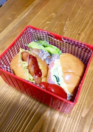 中学生女子 ロールパンサンド弁当-レシピのメイン写真
