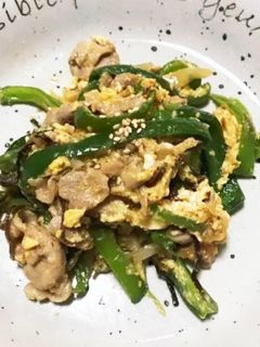 豚こまとピーマンの塩昆布卵炒め-レシピのメイン写真