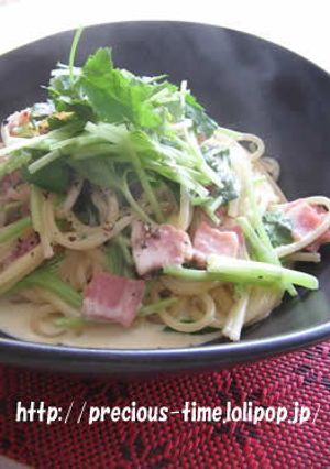 三つ葉でさっぱりクリームパスタ-レシピのメイン写真