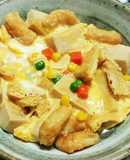 高野豆腐とミックスベジタブルの卵どじ煮