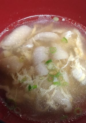 ポン酢で簡単☆鶏皮と卵のスープ-レシピのメイン写真