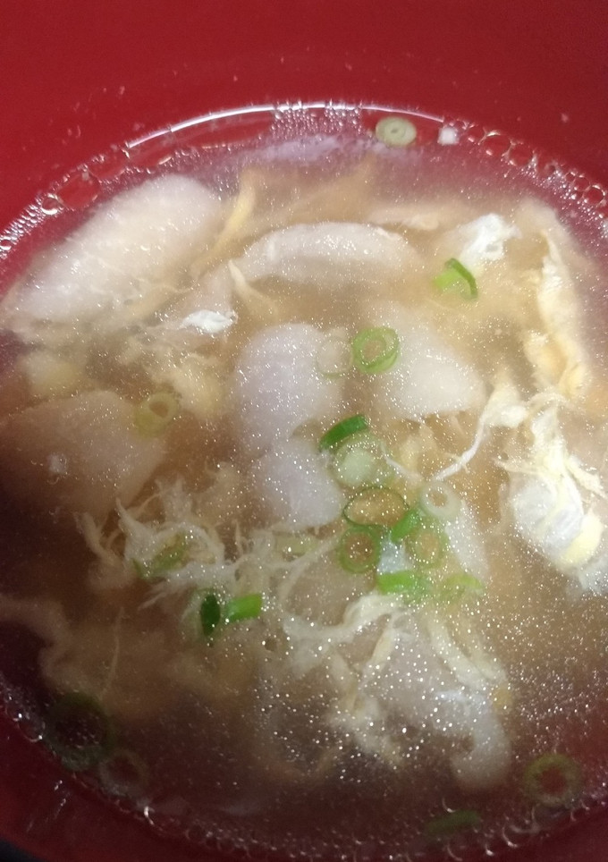 ポン酢で簡単☆鶏皮と卵のスープ-レシピのメイン写真