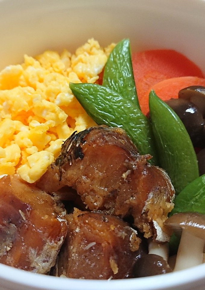 炒り卵＆棒だらリメイク丼☆弁当-レシピのメイン写真