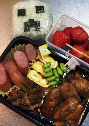 息子弁当！キャラ弁！マイクラクリーパー♪-レシピのメイン写真