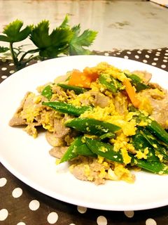 簡単!スナップえんどうと豚肉の中華炒め-レシピのメイン写真