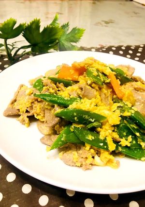 簡単！スナップえんどうと豚肉の中華炒め-レシピのメイン写真