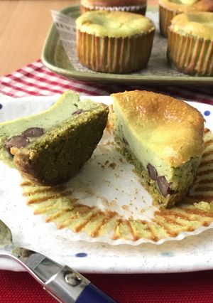 簡単！カップで抹茶チーズケーキ-レシピのメイン写真