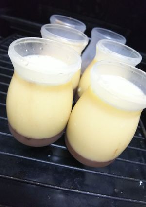 ゼラチン２層ミロ➕たまご冷やしプリン❤️-レシピのメイン写真