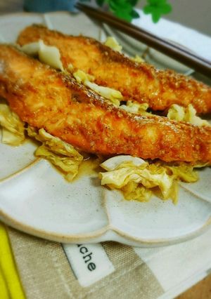 電子レンジで簡単✦！鮭のちゃんちゃん焼き-レシピのメイン写真