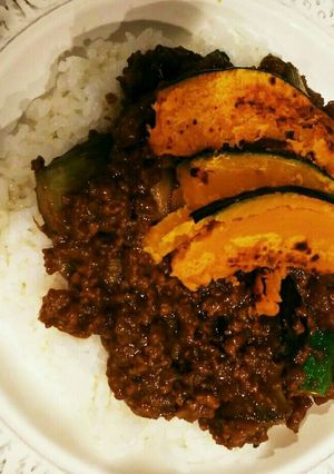 オクラとなすのキーマカレー-レシピのメイン写真
