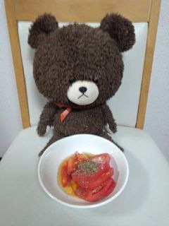 完熟トマトのゴマ油かけバジル風味サラダ-レシピのメイン写真