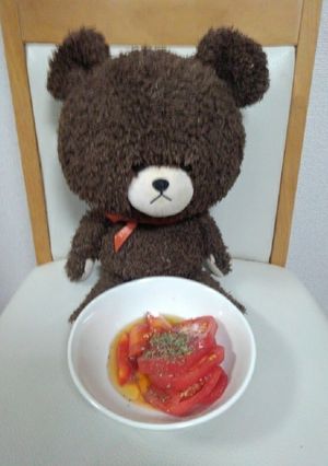 完熟トマトのゴマ油かけバジル風味サラダ-レシピのメイン写真