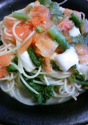 トマトと菜の花とモッツァレラのパスタ-レシピのメイン写真