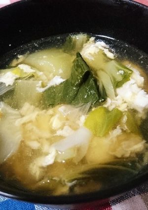 ひき肉とチンゲン菜のふわたまスープ-レシピのメイン写真