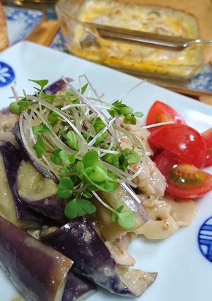 レンジで簡単★茄子と豚肉の変わり冷しゃぶ-レシピのメイン写真