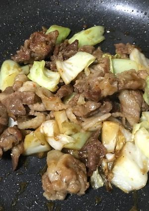 ノンオイルで豚とキャベツの生姜焼き-レシピのメイン写真