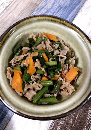牛細切れ肉のにらニンニク醤油炒め-レシピのメイン写真