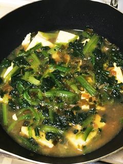 豆腐とほうれん草のねぎ味噌炒め煮-レシピのメイン写真