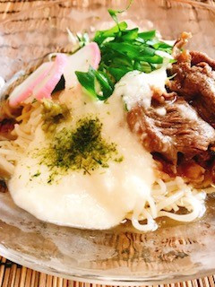 牛とろろ冷やしぶっかけ稲庭うどん-レシピのメイン写真