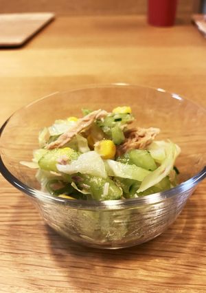 カレーの副菜に！ツナ油缶で簡単彩りサラダ-レシピのメイン写真