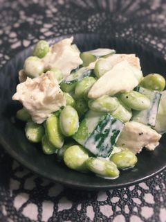 胡瓜と枝豆と鶏胸肉のサラダ◆糖質オフ-レシピのメイン写真