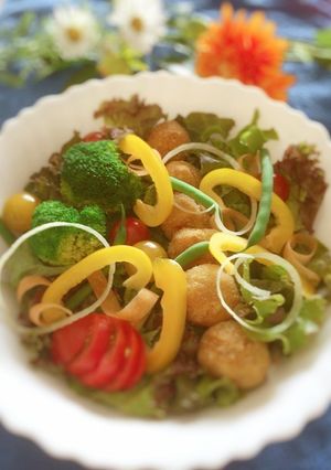 かぼちゃコロッケと彩り野菜のべジボウル-レシピのメイン写真