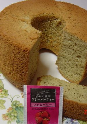 いちごが香るフレ－バ－紅茶シフォンケ－キ-レシピのメイン写真