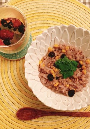 薬膳～むくみ解消・梅雨の黒豆コーン粥-レシピのメイン写真