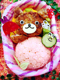 キャラ弁♡あめふりくまのことアジサイ-レシピのメイン写真