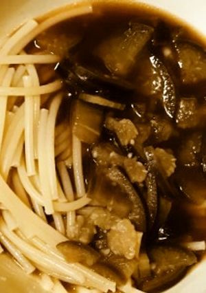 母親の介護食に茄子のビーフシチューパスタ-レシピのメイン写真