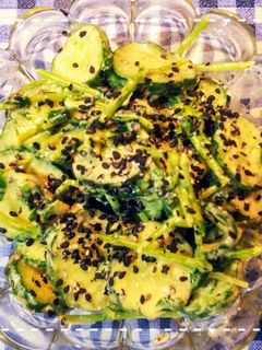 混ぜるだけ!胡瓜と豆苗のオーロラサラダ-レシピのメイン写真