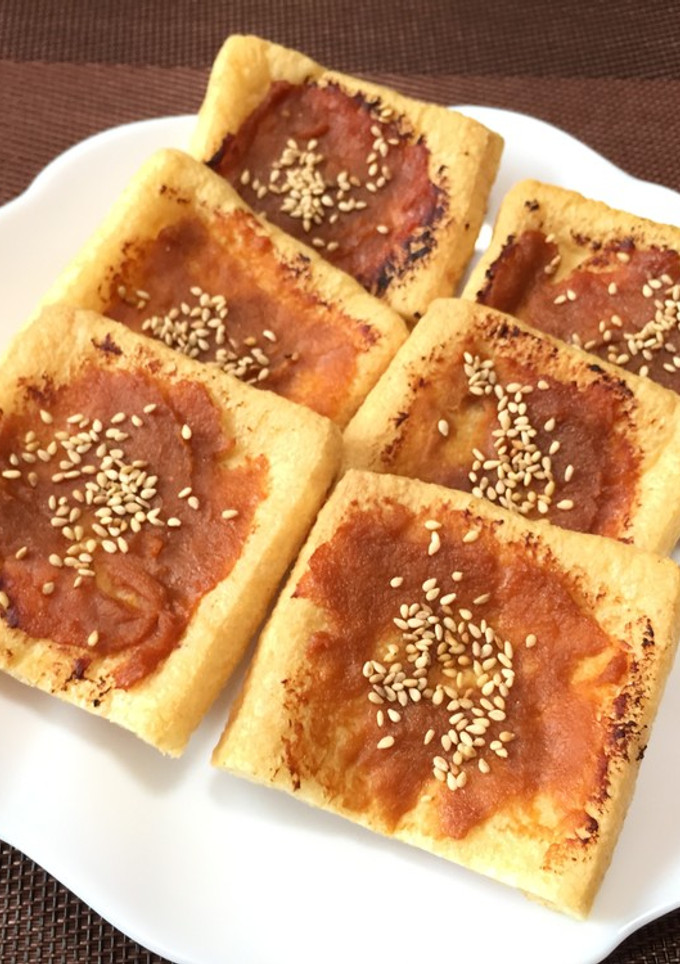 簡単！油揚げのごま味噌焼き!(^^)!-レシピのメイン写真