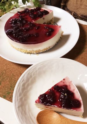 クランベリーソースdeレアチーズケーキ-レシピのメイン写真