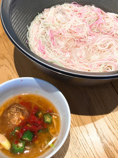 カリカリ梅入り!ツナ缶でさっぱりそうめん-レシピのメイン写真