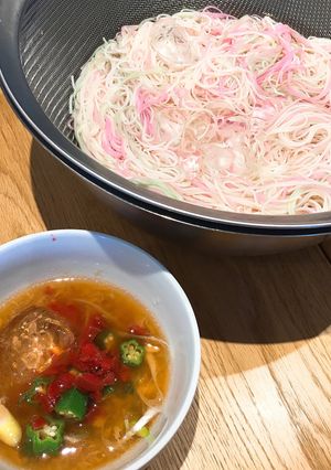 カリカリ梅入り！ツナ缶でさっぱりそうめん-レシピのメイン写真