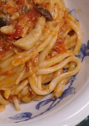 鯖缶とトマト缶の野菜たっぷり焼きうどん?-レシピのメイン写真
