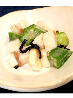 簡単♩長芋とオクラの塩昆布和え-レシピのメイン写真