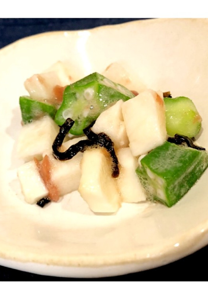 簡単♩長芋とオクラの塩昆布和え-レシピのメイン写真