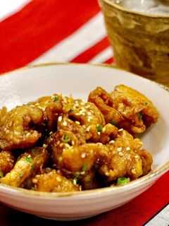 ビンゴソースde鶏皮の佃煮風!-レシピのメイン写真