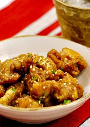 ビンゴソースde鶏皮の佃煮風!-レシピのメイン写真