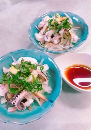 新玉ねぎと食べる！いかゲソの薬味添え-レシピのメイン写真