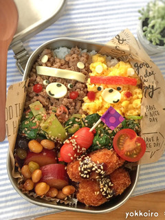 運動会☆そぼろ弁当☆クマ弁当♩キャラ弁-レシピのメイン写真