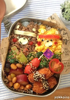 運動会☆そぼろ弁当☆クマ弁当♩キャラ弁-レシピのメイン写真